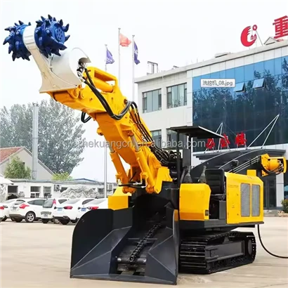 Roadheader Electric Crawler Mucking Loader With Drum Cutter For Tunnel